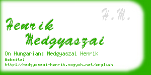 henrik medgyaszai business card